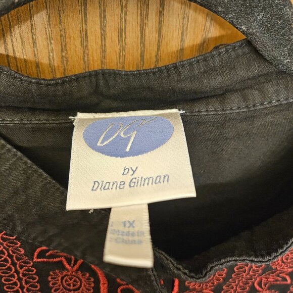 DG2 by Diane Gilman Black and Red Pullover top for Women Plus Size 1X NWOT - Picture 10 of 12